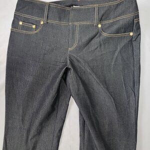 Cache Women's Black Denim Jeans Pants Size 12 NWOT Gold Tone Accents at Pockets
